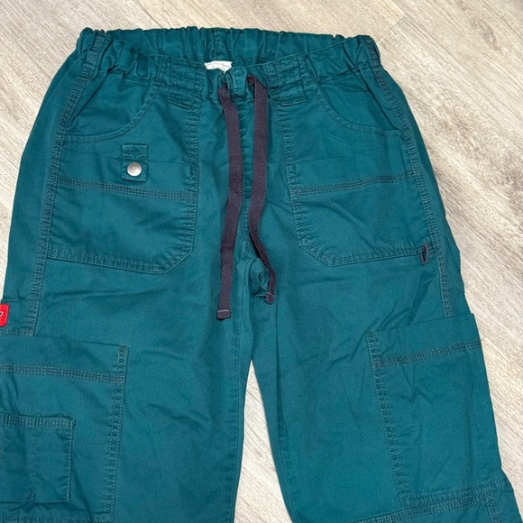 Dickies Women's XS Teal Green Drawstring Waist‎ Cargo Scrub Pants - Picture 2 of 6